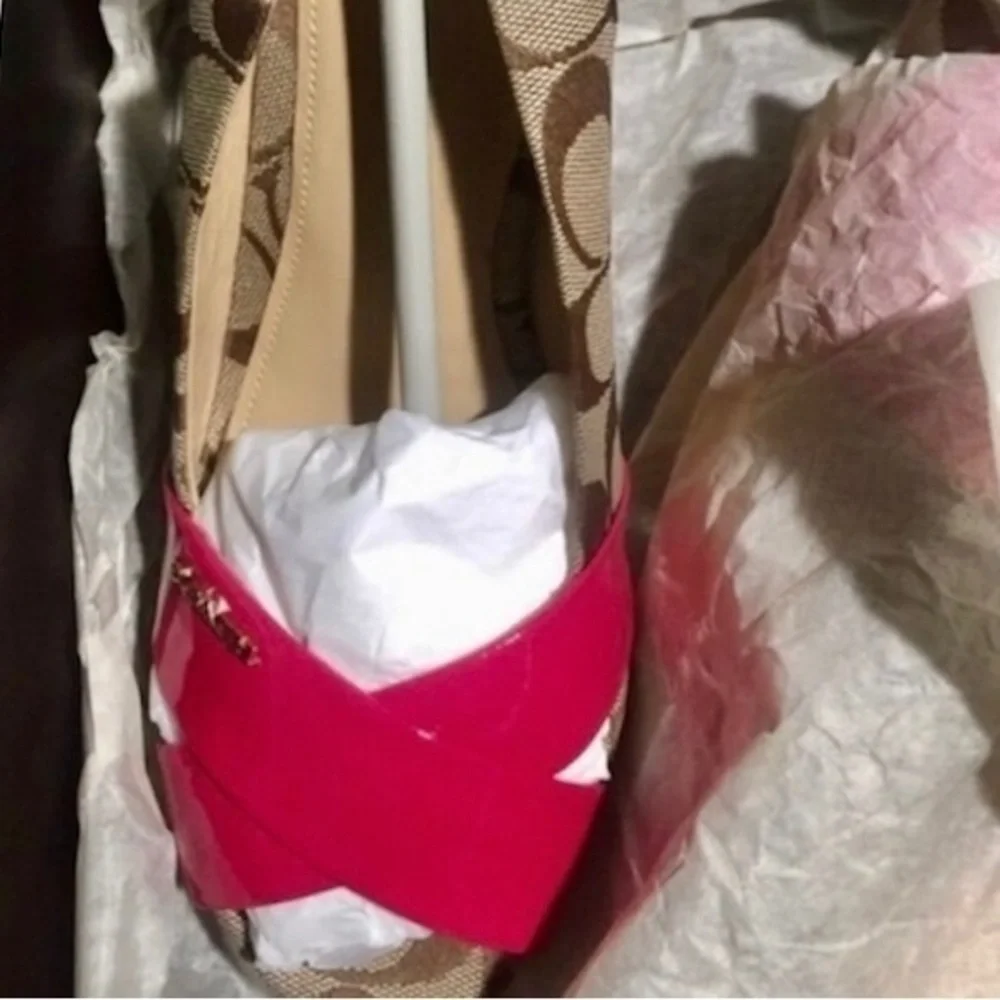 NWT Coach Platform Sandal Wedge Heels